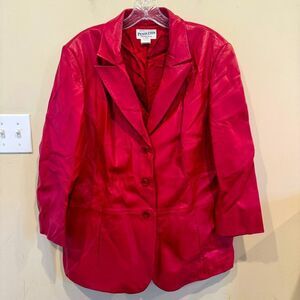 Vintage PENDLETON Plus Size Red Leather Jacket 1x 2x